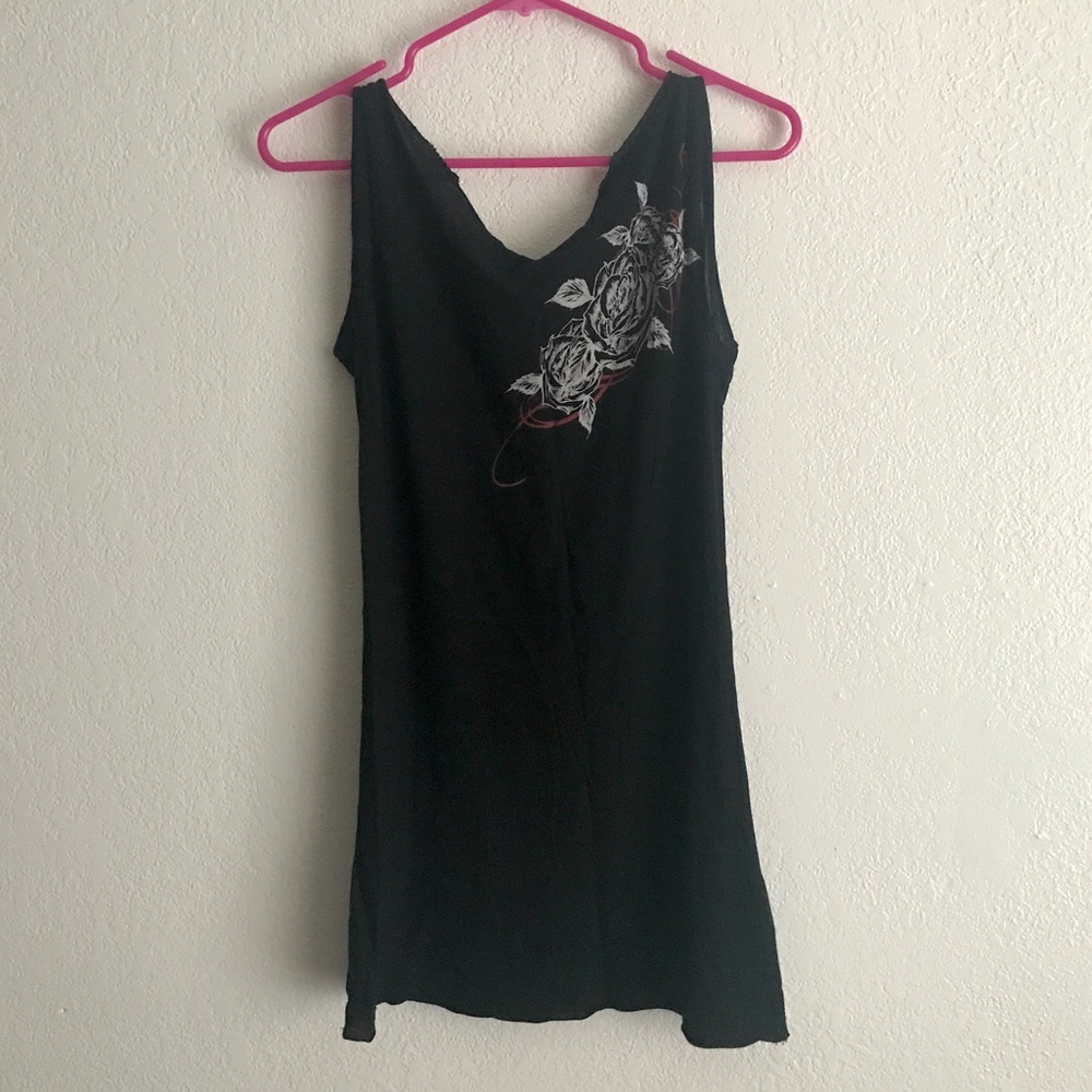 Crash & Burn Heart Rhinestone Short Sleeve Top - Picture 2 of 4